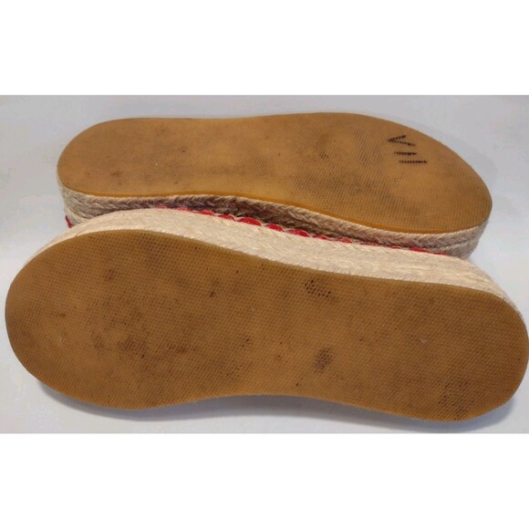 Carolina K Mila Platform Espadrilles Red Suede And Tan Sz 9 - Picture 8 of 10